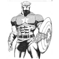 Dessin à colorier: Captain America (Super-héros) #76652 - Coloriages à Imprimer Gratuits