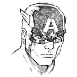 Dessin à colorier: Captain America (Super-héros) #76665 - Coloriages à Imprimer Gratuits