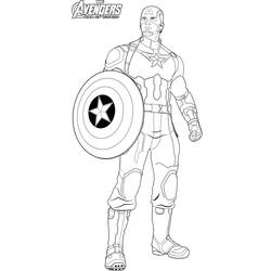 Dessin à colorier: Captain America (Super-héros) #76680 - Coloriages à Imprimer Gratuits