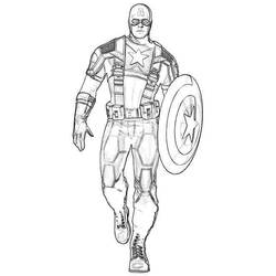 Dessin à colorier: Captain America (Super-héros) #76686 - Coloriages à Imprimer Gratuits