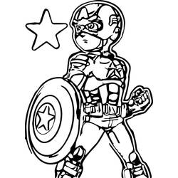 Dessin à colorier: Captain America (Super-héros) #76690 - Coloriages à Imprimer Gratuits