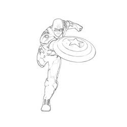 Dessin à colorier: Captain America (Super-héros) #76712 - Coloriages à Imprimer Gratuits