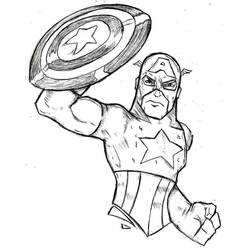 Dessin à colorier: Captain America (Super-héros) #76717 - Coloriages à Imprimer Gratuits