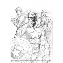 Dessin à colorier: Captain America (Super-héros) #76721 - Coloriages à Imprimer Gratuits