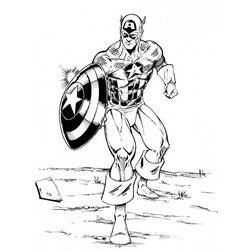 Dessin à colorier: Captain America (Super-héros) #76725 - Coloriages à Imprimer Gratuits