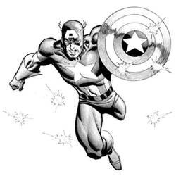 Dessin à colorier: Captain America (Super-héros) #76731 - Coloriages à Imprimer Gratuits