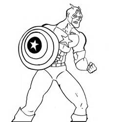 Dessin à colorier: Captain America (Super-héros) #76760 - Coloriages à Imprimer Gratuits