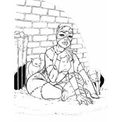 Dessin à colorier: Catwoman (Super-héros) #78054 - Coloriages à Imprimer Gratuits