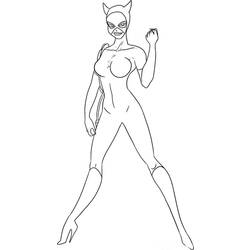 Dessin à colorier: Catwoman (Super-héros) #78067 - Coloriages à Imprimer Gratuits