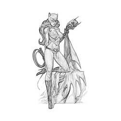 Dessin à colorier: Catwoman (Super-héros) #78070 - Coloriages à Imprimer Gratuits