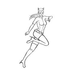 Dessin à colorier: Catwoman (Super-héros) #78090 - Coloriages à Imprimer Gratuits