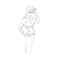 Dessin à colorier: Catwoman (Super-héros) #78105 - Coloriages à Imprimer Gratuits