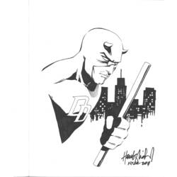 Dessin à colorier: Daredevil (Super-héros) #78225 - Coloriages à Imprimer Gratuits