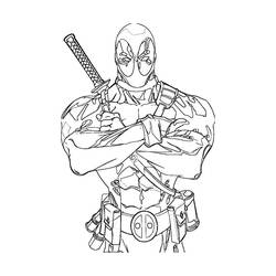 Dessin à colorier: Deadpool (Super-héros) #82826 - Coloriages à Imprimer Gratuits
