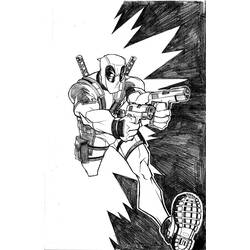 Dessin à colorier: Deadpool (Super-héros) #82888 - Coloriages à Imprimer Gratuits