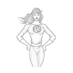 Dessin à colorier: Femme invisible (Super-héros) #83221 - Coloriages à Imprimer Gratuits