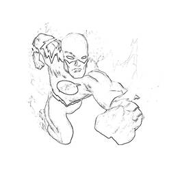 Dessin à colorier: Flash (Super-héros) #83352 - Coloriages à Imprimer Gratuits