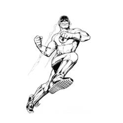 Dessin à colorier: Flash (Super-héros) #83358 - Coloriages à Imprimer Gratuits
