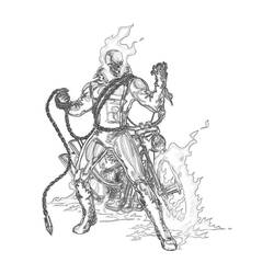 Dessin à colorier: Ghost Rider (Super-héros) #82056 - Coloriages à Imprimer Gratuits