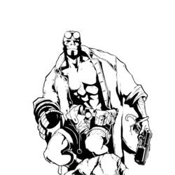 Dessin à colorier: Hellboy (Super-héros) #78487 - Coloriages à Imprimer Gratuits