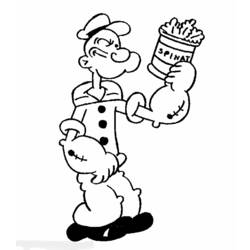 Dessin à colorier: Popeye (Super-héros) #84726 - Coloriages à Imprimer Gratuits