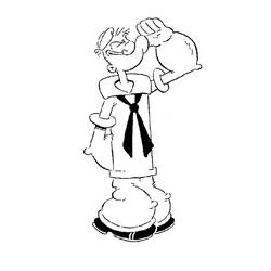 Dessin à colorier: Popeye (Super-héros) #84728 - Coloriages à Imprimer Gratuits