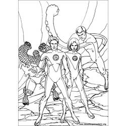 Dessin à colorier: Quatre Fantastiques (Super-héros) #76346 - Coloriages à Imprimer Gratuits