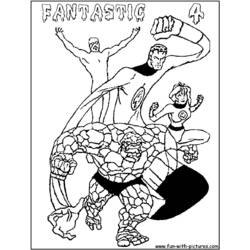 Dessin à colorier: Quatre Fantastiques (Super-héros) #76363 - Coloriages à Imprimer Gratuits