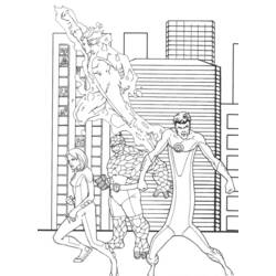 Dessin à colorier: Quatre Fantastiques (Super-héros) #76469 - Coloriages à Imprimer Gratuits