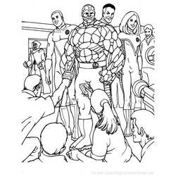 Dessin à colorier: Quatre Fantastiques (Super-héros) #76482 - Coloriages à Imprimer Gratuits