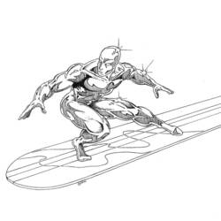 Dessin à colorier: Surfeur d'Argent (Super-héros) #81120 - Coloriages à Imprimer Gratuits