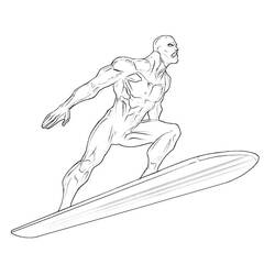 Dessin à colorier: Surfeur d'Argent (Super-héros) #81129 - Coloriages à Imprimer Gratuits