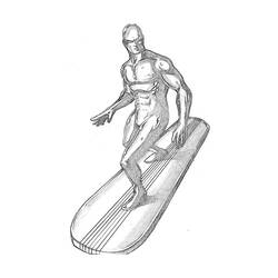 Dessin à colorier: Surfeur d'Argent (Super-héros) #81138 - Coloriages à Imprimer Gratuits
