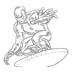 Dessin à colorier: Surfeur d'Argent (Super-héros) #81139 - Coloriages à Imprimer Gratuits