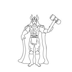 Dessin à colorier: Thor (Super-héros) #75765 - Coloriages à Imprimer Gratuits