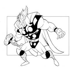 Dessin à colorier: Thor (Super-héros) #75767 - Coloriages à Imprimer Gratuits