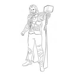 Dessin à colorier: Thor (Super-héros) #75778 - Coloriages à Imprimer Gratuits