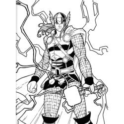 Dessin à colorier: Thor (Super-héros) #75796 - Coloriages à Imprimer Gratuits
