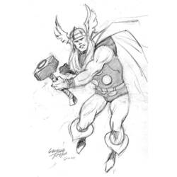 Dessin à colorier: Thor (Super-héros) #75810 - Coloriages à Imprimer Gratuits