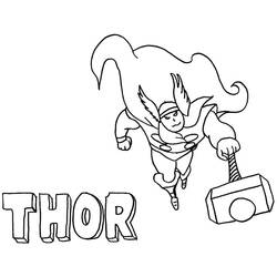 Dessin à colorier: Thor (Super-héros) #75853 - Coloriages à Imprimer Gratuits