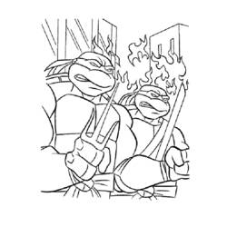 Dessin à colorier: Tortues Ninja (Super-héros) #75601 - Coloriages à Imprimer Gratuits