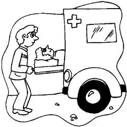 Dessin à colorier: Ambulance (Transport) #136757 - Coloriages à Imprimer Gratuits