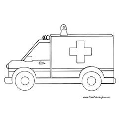 Dessin à colorier: Ambulance (Transport) #136874 - Coloriages à Imprimer Gratuits