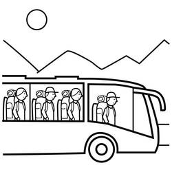 Dessin à colorier: Autobus / Autocar (Transport) #135489 - Coloriages à Imprimer Gratuits