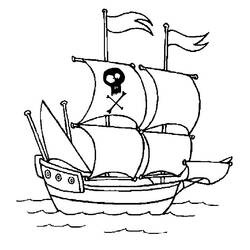Dessin à colorier: Bateau pirate (Transport) #138204 - Coloriages à Imprimer Gratuits