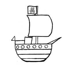 Dessin à colorier: Bateau pirate (Transport) #138210 - Coloriages à Imprimer Gratuits