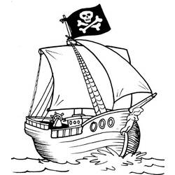 Dessin à colorier: Bateau pirate (Transport) #138212 - Coloriages à Imprimer Gratuits