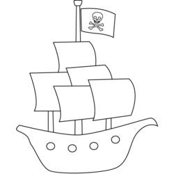 Dessin à colorier: Bateau pirate (Transport) #138216 - Coloriages à Imprimer Gratuits