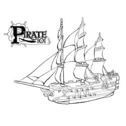 Dessin à colorier: Bateau pirate (Transport) #138218 - Coloriages à Imprimer Gratuits