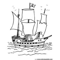 Dessin à colorier: Bateau pirate (Transport) #138230 - Coloriages à Imprimer Gratuits